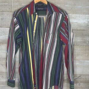 Nautica vintage Multicolor Striped Men's dress Shirt